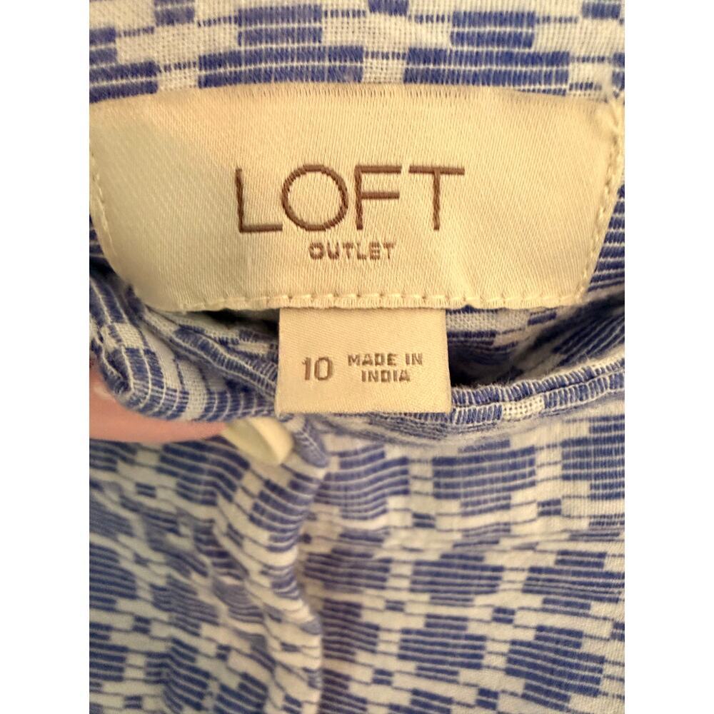 LOFT Outlet Blue White Patterned Shorts Size 10 4” Inseam - Picture 6 of 8